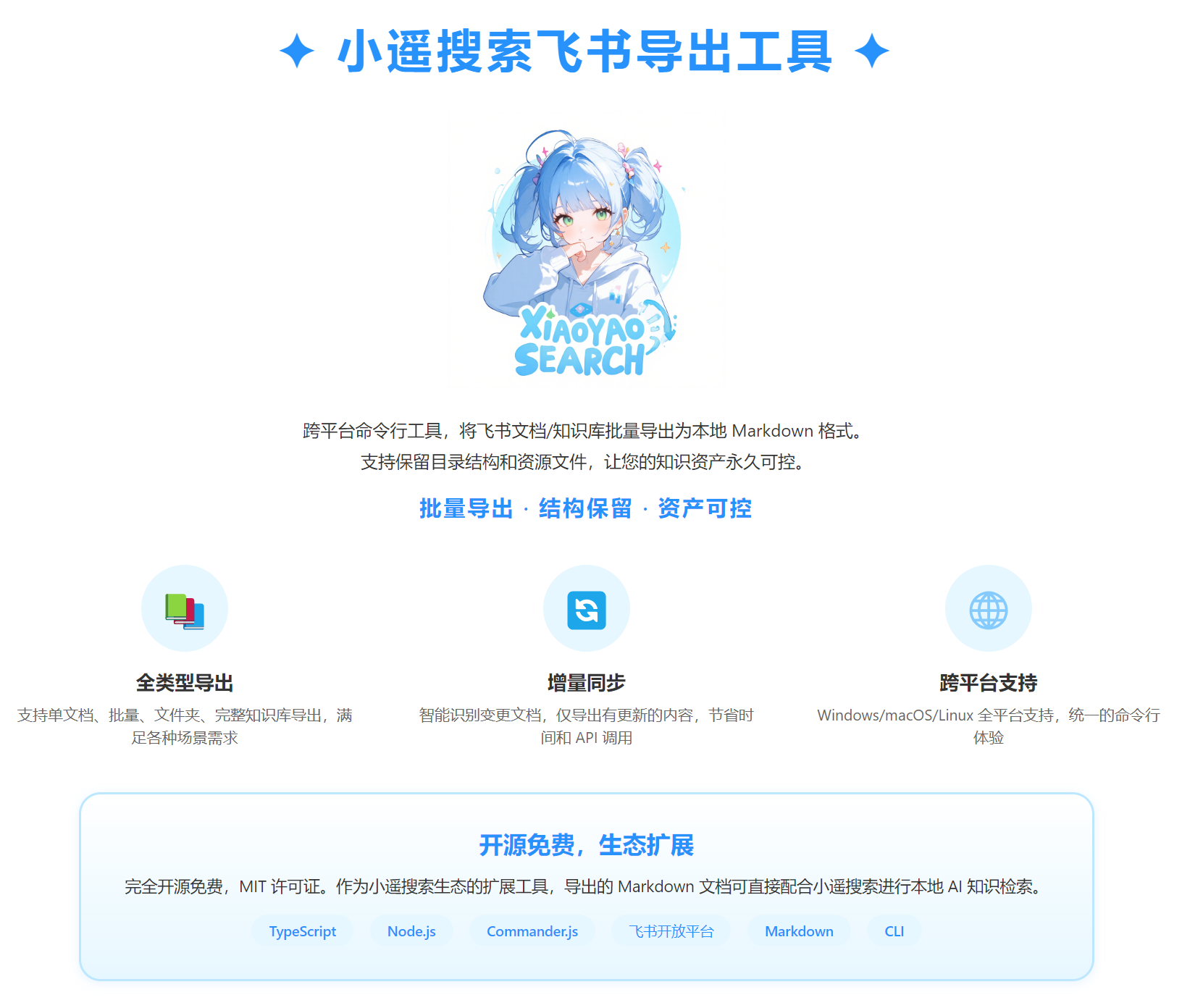 小遥飞书导出 宣传海报